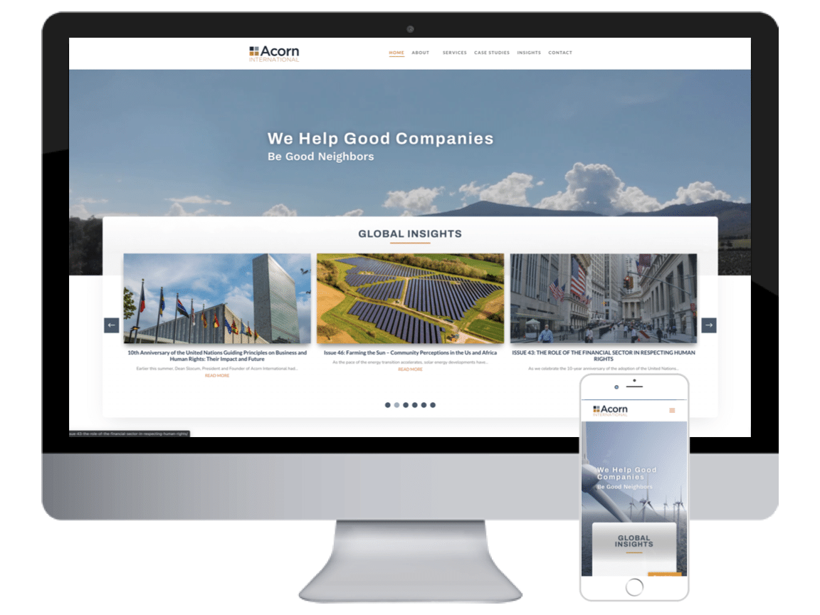 web design for acorn international