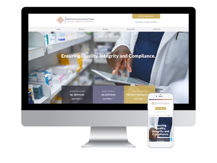 website design for bio pharma consulting group