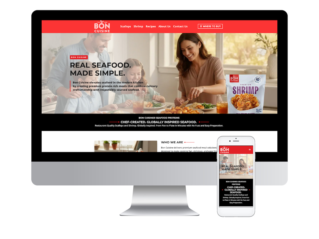 website design for bon cuisine
